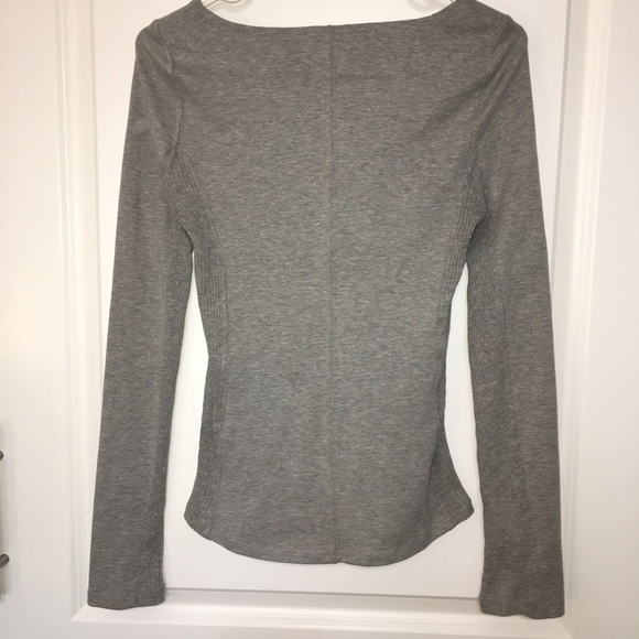 Free People Looking Back lace up top Size XS| Grey | NWOT - Picture 6 of 9